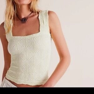 Nwot! Free People Intimately Love Letter Cami Top In Ivory/off White